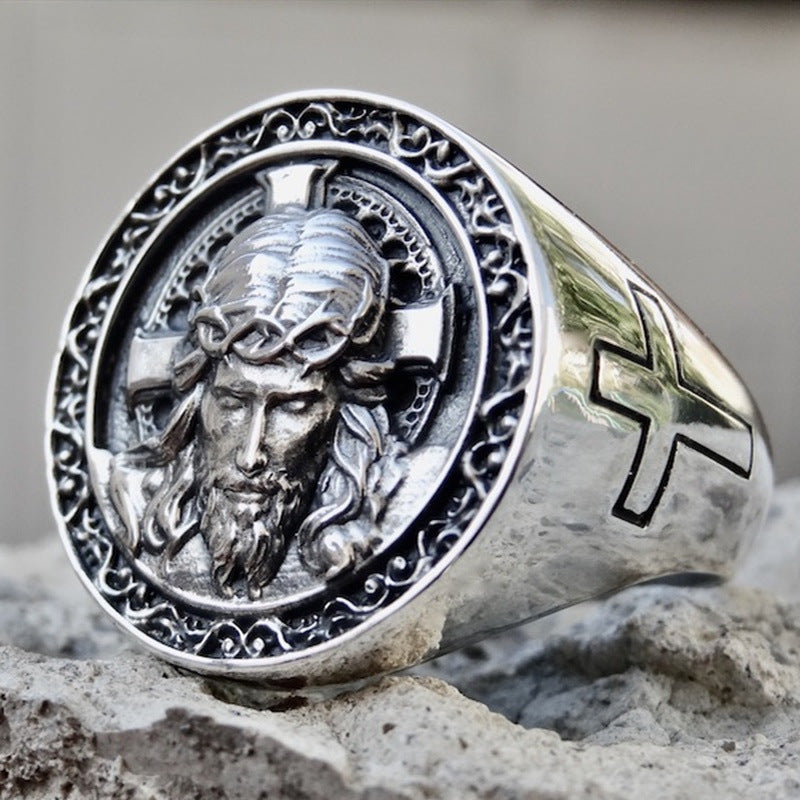Fashion Jesus Cross Men Punk Ring - Blessings is Here