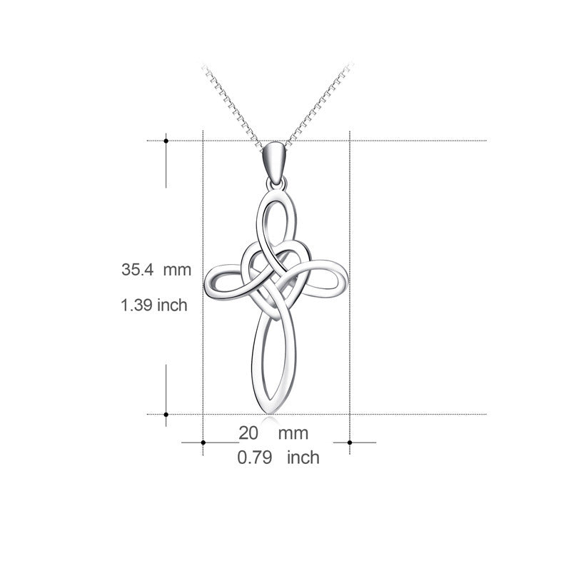 925 Sterling Silver Necklace Religious Necklace Love Heart Fashion Cross Pendants Necklaces Sweet Jewelry For Women GNX13884 - Blessings is Here