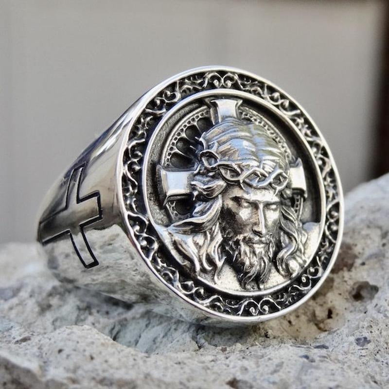 Fashion Jesus Cross Men Punk Ring - Blessings is Here