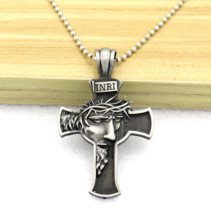 Christian Crown Of Thorns Vintage Cross Necklace Pendant