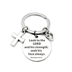 Christian Bible Scripture Pendant Cross Heart Charms Keychain - Blessings is Here