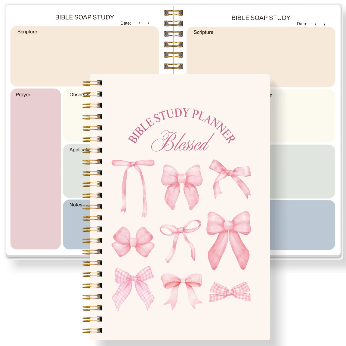 Christian Bible Study Planner, SOAP Scripture Prayer Journal, Devotional Notebook, Faith Organizer, Daily Bible Study Book Gift