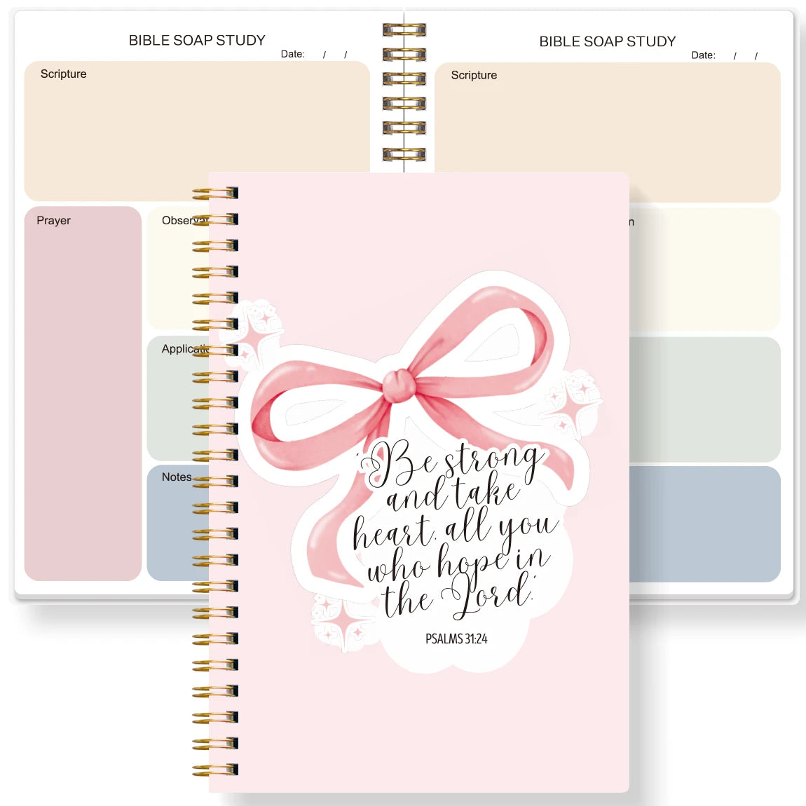 Christian Bible Study Planner, SOAP Scripture Prayer Journal, Devotional Notebook, Faith Organizer, Daily Bible Study Book Gift