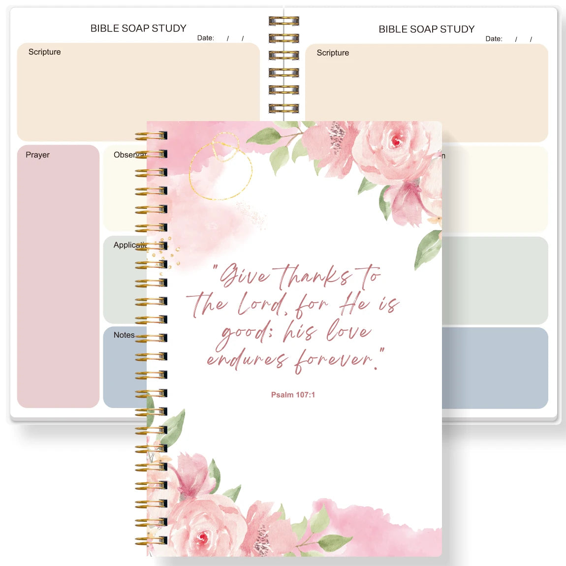 Christian Bible Study Planner, SOAP Scripture Prayer Journal, Devotional Notebook, Faith Organizer, Daily Bible Study Book Gift