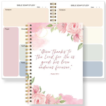 Christian Bible Study Planner, SOAP Scripture Prayer Journal, Devotional Notebook, Faith Organizer, Daily Bible Study Book Gift