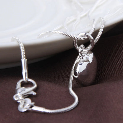 Silver Heart Pendant Necklace for Women