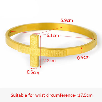 Bible Scripture Cross Bangle Bracelet