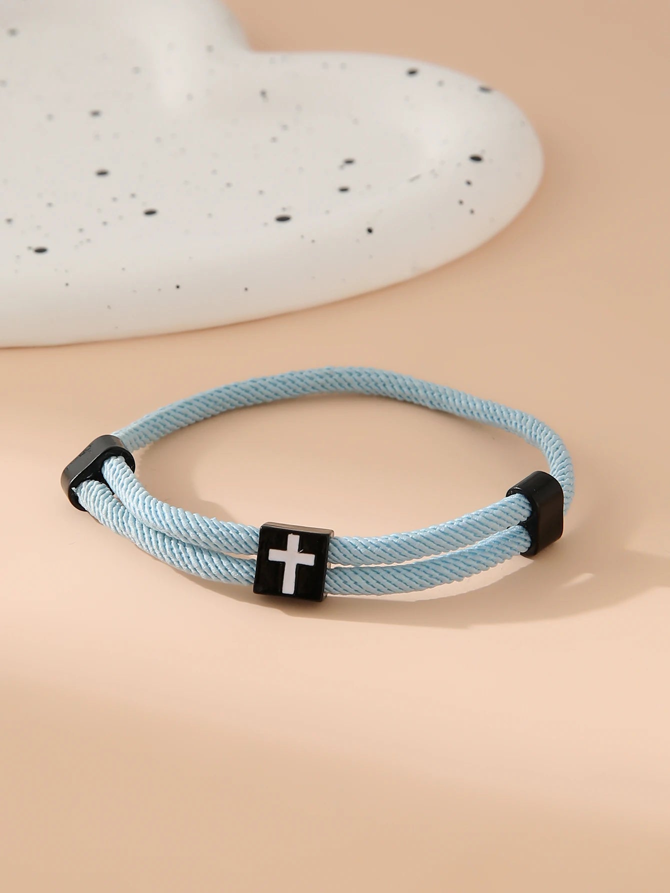 Braided Cross Bracelet for Men And Women Adjustable Hand Rope with Metal Knot Christian Baptism Gifts Christian Jewelry - Blessings is Here