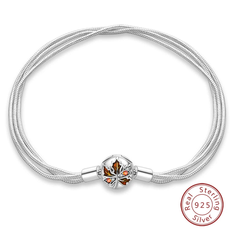 925 Silver Star Moon Clover Bracelet