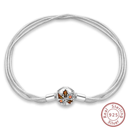 925 Silver Star Moon Clover Bracelet