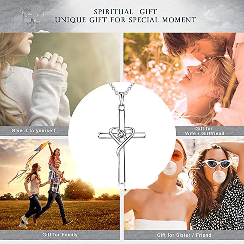 ✝️ Crystal Heart Cross Necklace – Faith, Love & Grace in One Beautiful Piece