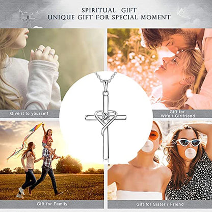 ✝️ Crystal Heart Cross Necklace – Faith, Love & Grace in One Beautiful Piece