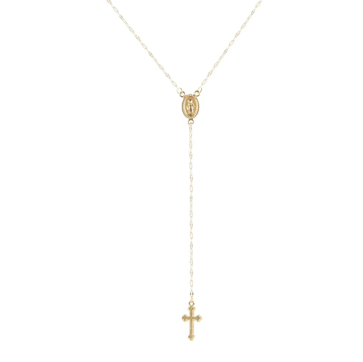 Boho Religious Vintage Christian Cross Rosary Necklace - Blessings is Here