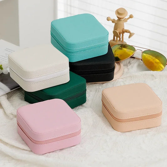 PU Leather Portable Travel Jewelry Organizer Box
