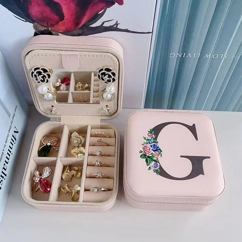 Personalized Flower Alphabet Jewelry Box