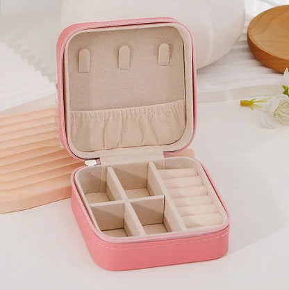 PU Leather Portable Travel Jewelry Organizer Box