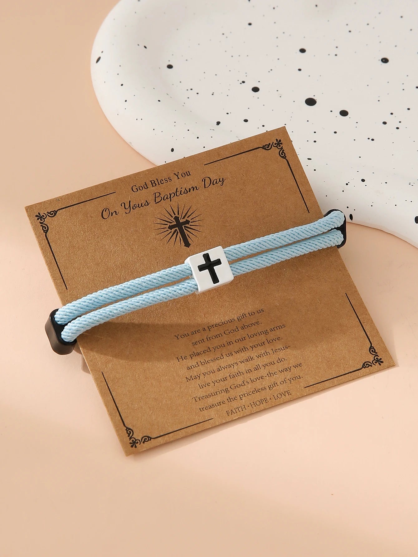 Braided Cross Bracelet for Men And Women Adjustable Hand Rope with Metal Knot Christian Baptism Gifts Christian Jewelry - Blessings is Here