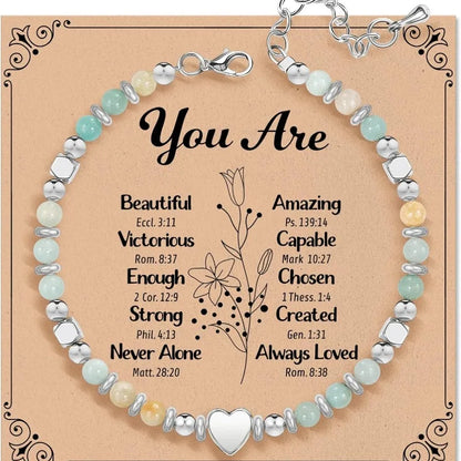 Inspirational Gifts Bracelets for Women Healing Natural Stone Beaded Bracelets - Mothers Day Birthday Graduation Christmas Gifts