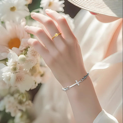 God Is Within Her She Will Not Fall Bracelet | Christian Cross Bracelet | Bible Verse Faith Jewelry | Inspirational Gift for Women