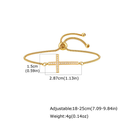 Stylish Christian Cross Jewelry Set, Women's Necklace Bracelet Earrings Ring 4pc for Birthday Christmas Baptism Gift - Blessings is Here