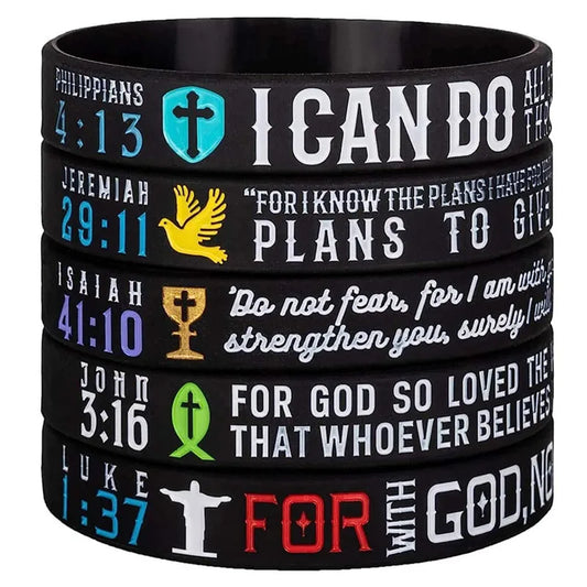 Christian Bible Verse Silicone Wristbands Faith Bracelets