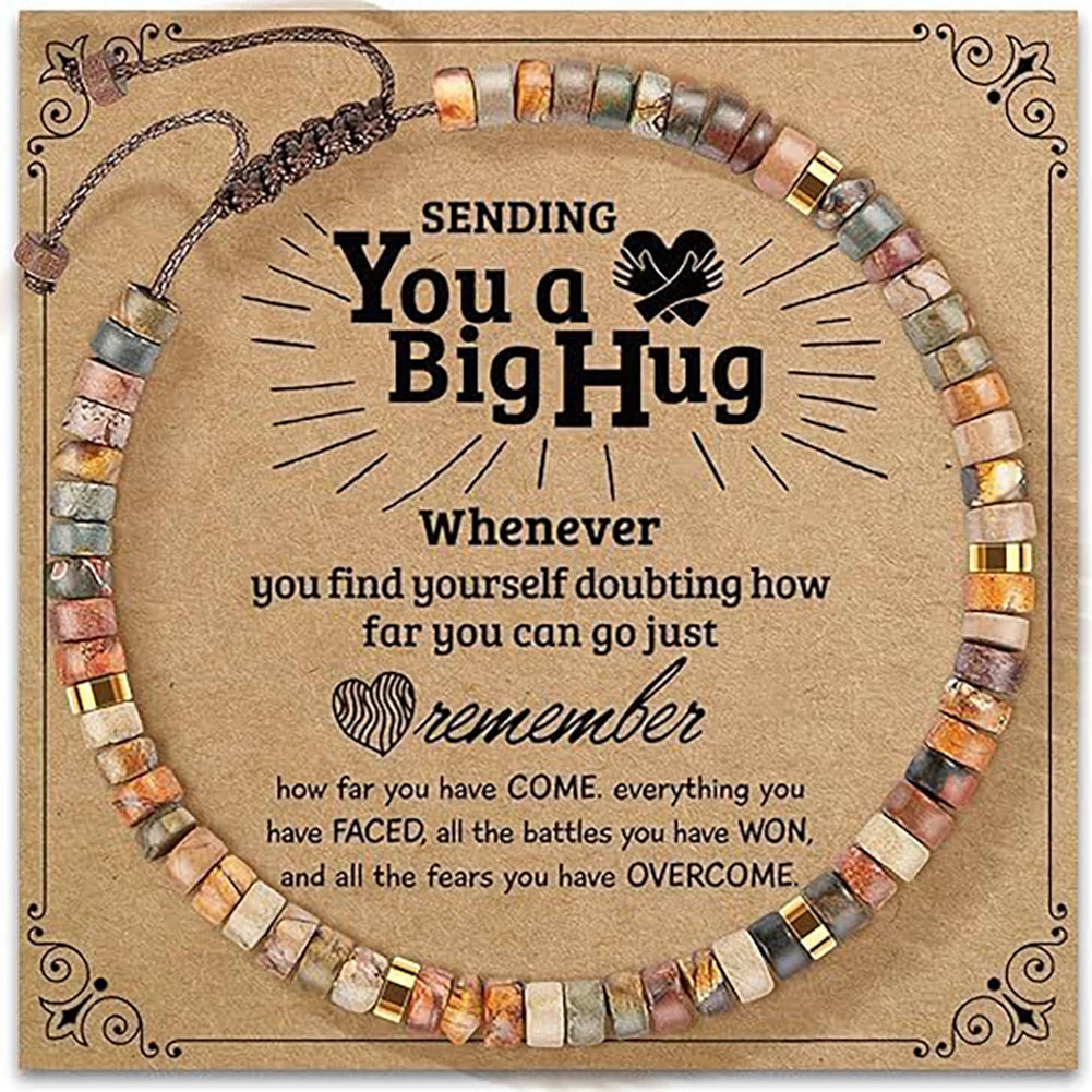 Healing Crystal Motivational Bracelet Positive Affirmation Anxiety Relief Good Luck Charm for Women Men Teens