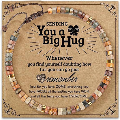 Healing Crystal Motivational Bracelet Positive Affirmation Anxiety Relief Good Luck Charm for Women Men Teens