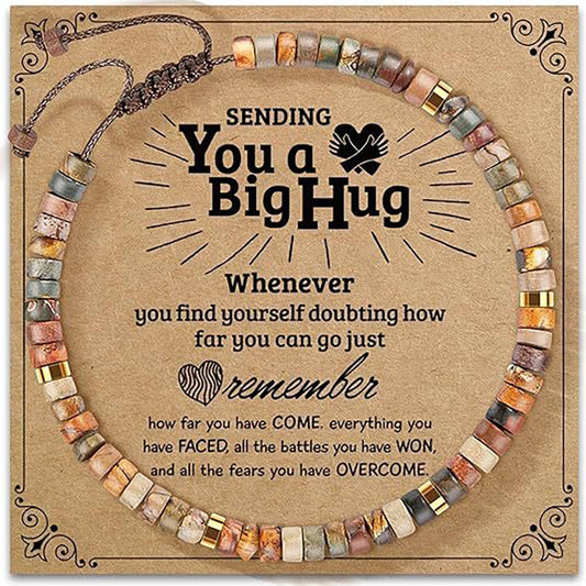 To My Friend Healing Crystal Bracelet – Positive Affirmation Scripture Bracelet, Anxiety Relief, Encouragement Gift, Good Luck Charm for Women, Men & Teens