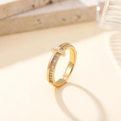 Cross Ring Pray Throuhgh It Cross Ring for Daughter/Granddaughter From Mom, Stackable Cubic Zirconia Cross Rings for Women Girls