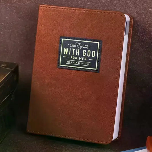 One Minute With God For Men: 365 Daily Devotional Book Daily Bible Reading & Prayer Planner With 365 Prompts Christian Gift