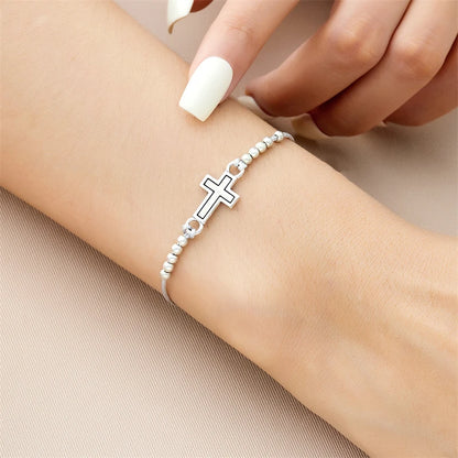 2Pcs/Set New Simple Cross Braided Bracelet for Women Men Handmade Adjustable Friendship Couple Bracelet Christian Prayer Jewelry