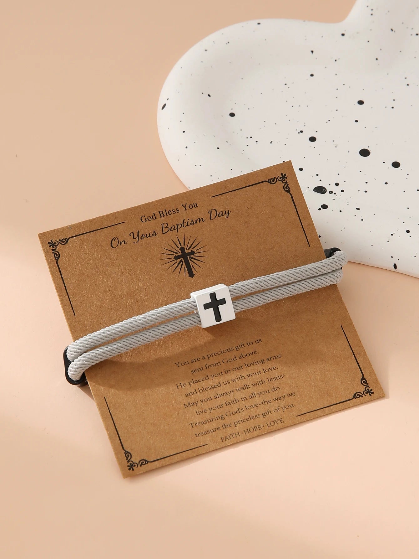 Braided Cross Bracelet for Men And Women Adjustable Hand Rope with Metal Knot Christian Baptism Gifts Christian Jewelry - Blessings is Here