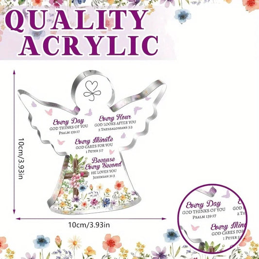 Angel Acrylic Gift with Bible Verse for Women, Mom, Sister, Friend