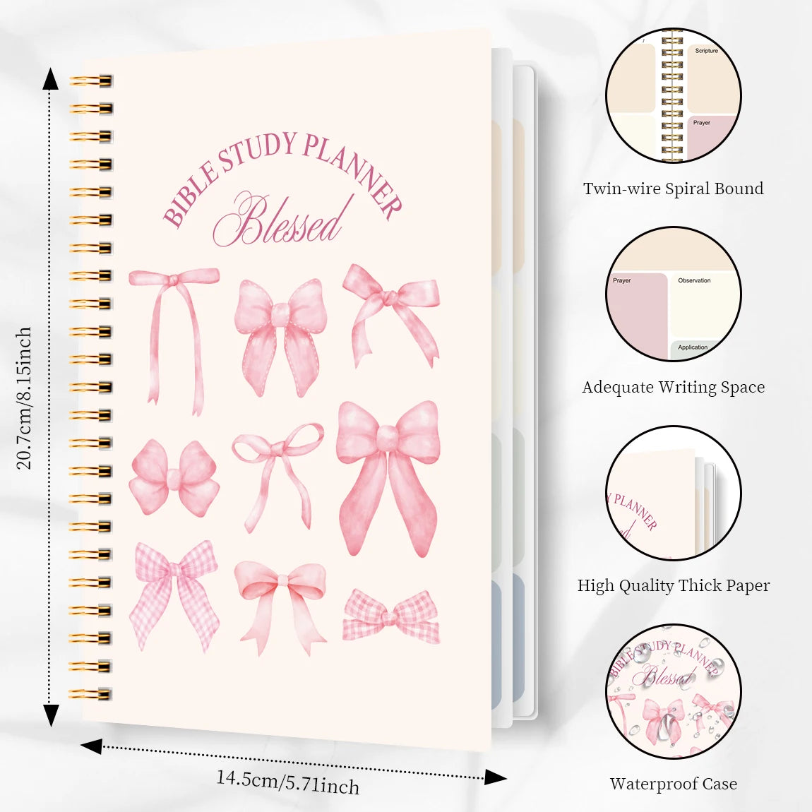 Christian Bible Study Planner, SOAP Scripture Prayer Journal, Devotional Notebook, Faith Organizer, Daily Bible Study Book Gift