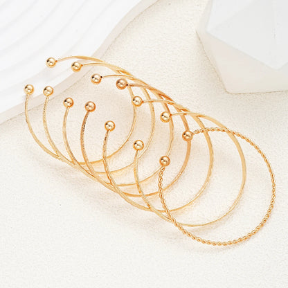 7-Piece Punk Gold Bracelet Set for Women