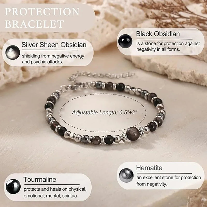 Cross-border new natural stone adjustable lobster buckle 4mm beaded bracelet fashionable women with card bracelet