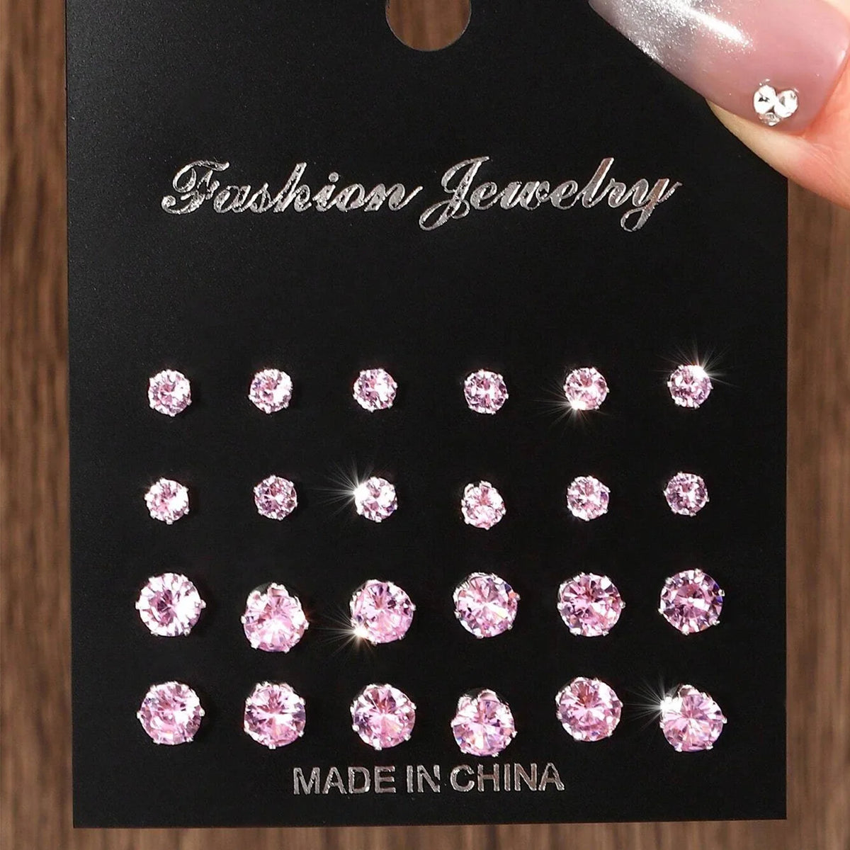 12-Pair Zirconia Stud Earring Set - Blessings is Here