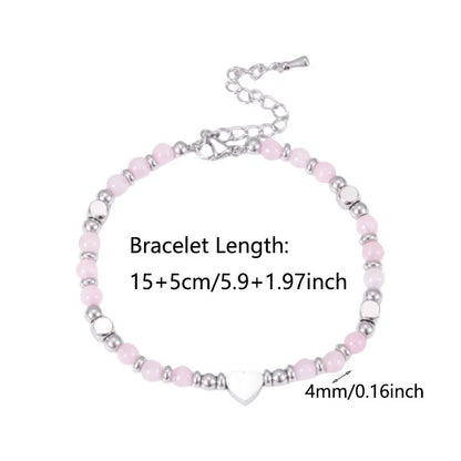 Faith Heart Natural Stone Bracelet for Women – Christian Gift, Adjustable Beaded Bracelet, Meaningful Jewelry Gift for Mom, Daughter, Friend - 1 piece