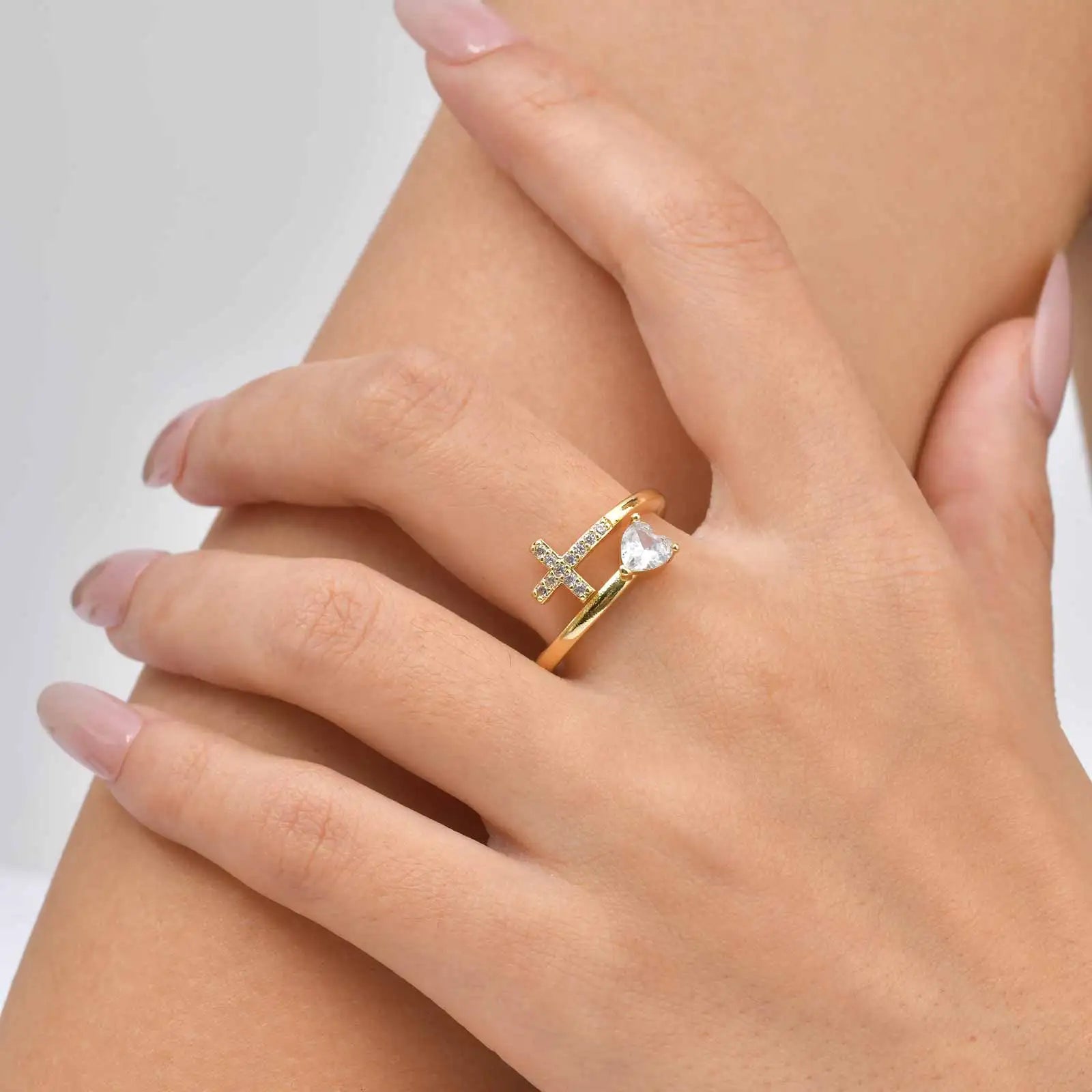 Stylish Christian Cross Jewelry Set, Women's Necklace Bracelet Earrings Ring 4pc for Birthday Christmas Baptism Gift - Blessings is Here