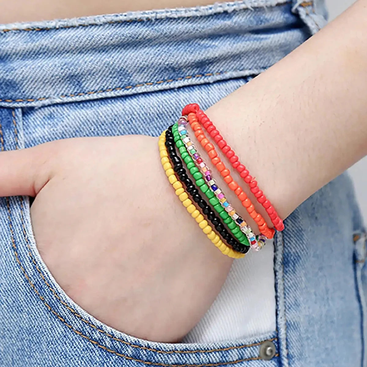 17PCS Bohemian Beaded Bracelet Set | Colorful Stackable Stretch Bracelets for Women