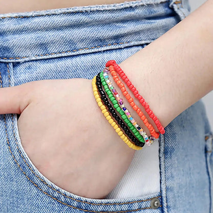 17PCS Bohemian Beaded Bracelet Set | Colorful Stackable Stretch Bracelets for Women