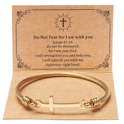 God Is Within Her She Will Not Fall Bracelet | Christian Cross Bracelet | Bible Verse Faith Jewelry | Inspirational Gift for Women