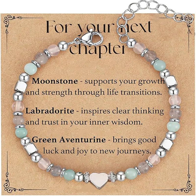 Cross-border new natural stone adjustable lobster buckle 4mm beaded bracelet fashionable women with card bracelet