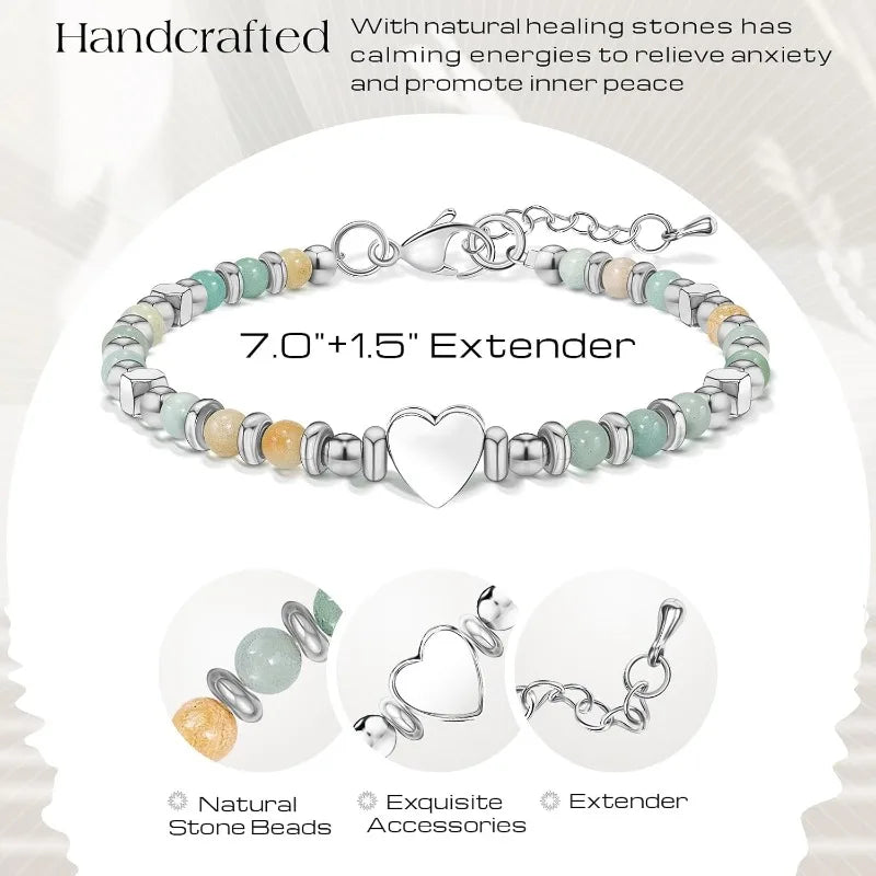 Inspirational Gifts Bracelets for Women Healing Natural Stone Beaded Bracelets - Mothers Day Birthday Graduation Christmas Gifts