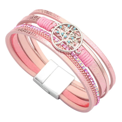 Blessed Cross PU Leather Bracelet – Bohemian Christian Rhinestone Wrap Bracelet for Women | Vintage Faith Jewelry Gift | Blessings Is Here