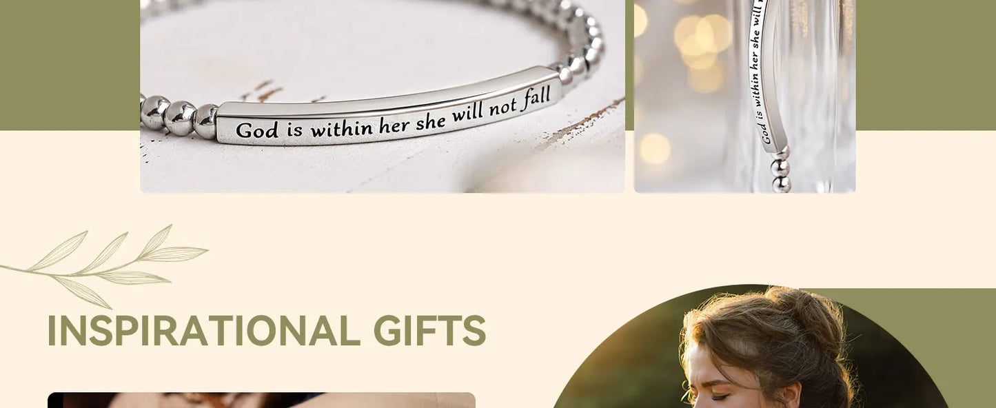 Christian Bracelet for Women God Is Within Her She Will Not Fall | Bible Verse Jewelry | Inspirational Religious Gift for Her | Faith Gift