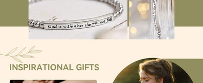 Christian Bracelet for Women God Is Within Her She Will Not Fall | Bible Verse Jewelry | Inspirational Religious Gift for Her | Faith Gift