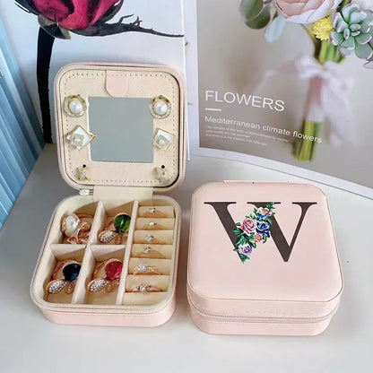 Personalized Flower Alphabet Jewelry Box