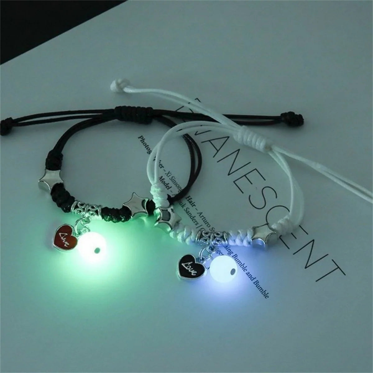 Luminous Star & Charm Love Couple Bracelet