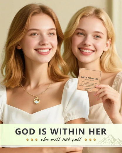 14KGold Stainless Steel Moving Mountains-Mustard Seed Faith Pendant Necklaces for Women Men Boys Teens Girls Christmas Gifts - Blessings is Here